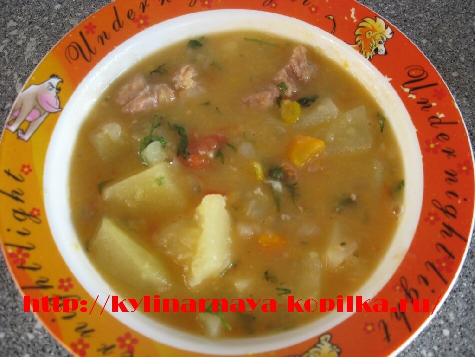 гороховый суп с мясом детям
