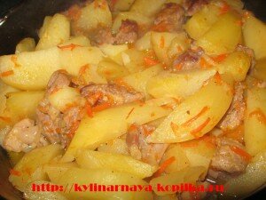 приготовление тушеной картошки с мясом 