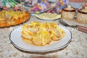 Фаршированные макароны ракушки с фаршем в духовке: рецепт с фото