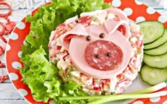 салат в виде свиньи